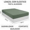 Lencol Liso Com Elástico King Confort  Em Malha 100% Algodão