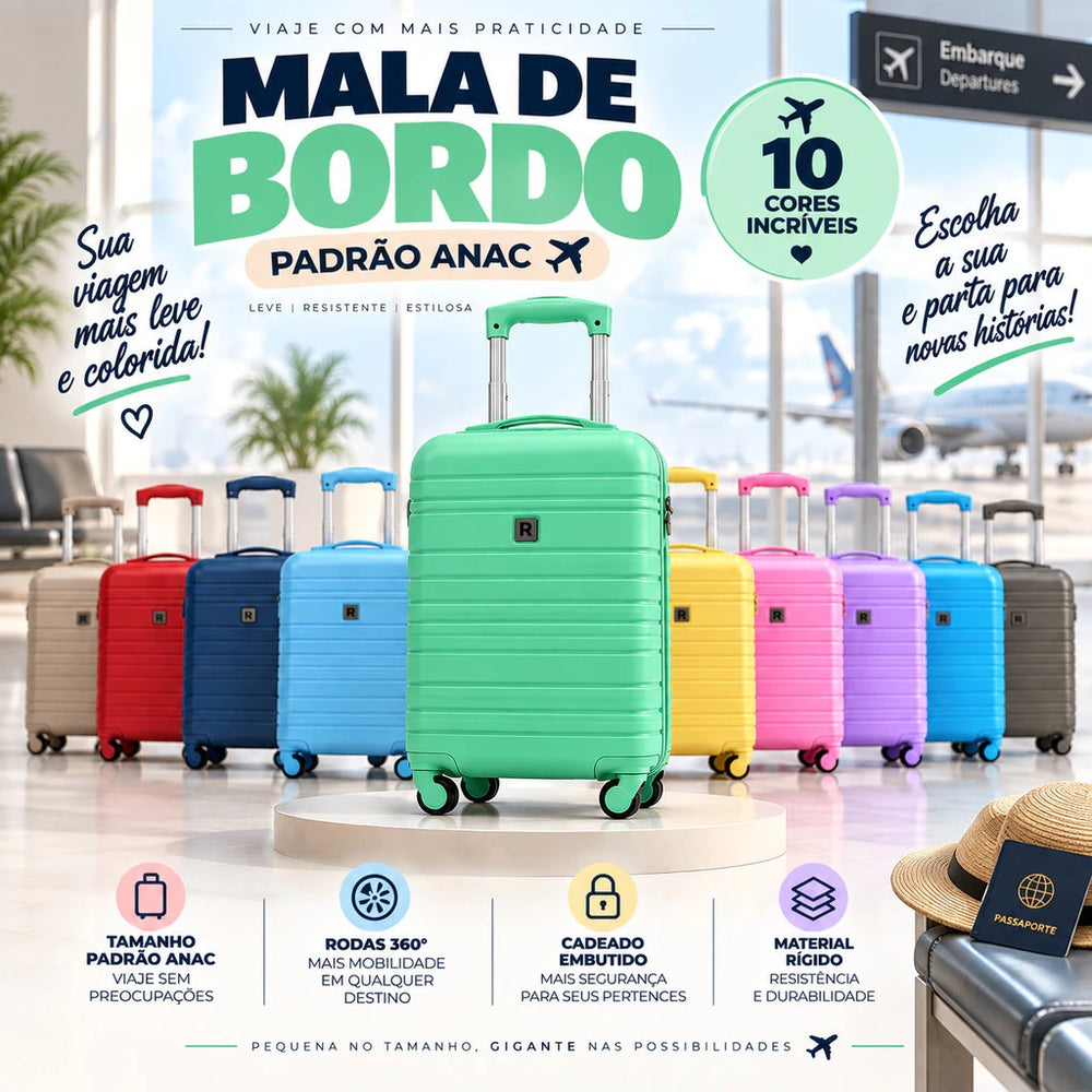 Mala De Viagem Bordo Mão Pequena 10kg Abs Com Trava
