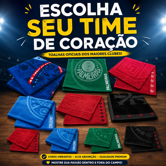 Toalhas de Banho Futebol Times Jacquard Aveludada Buettner
