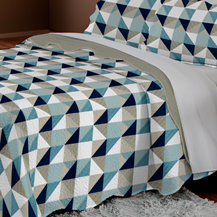 Colcha Evolution Patchwork Queen 3 Pçs 2,40x2,60 Camesa