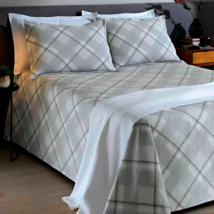 Colcha Piquet Estampada Casal King 3 peças 2,50x2,80m DOHLER
