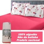 Jogo De Cama 03 Peças King Rubi Estampado 100% Algodão Sbx