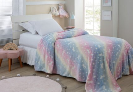 Manta Cobertor  Infantil  Brilha no Escuro Corttex Unicornio