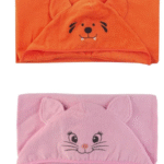 Toalha De Banho Bebê Com Capuz 100% Algodão Bordada Teka