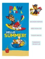 Toalha de Banho Infantil Patrulha Canina Aveludada LEPPER - Imagem 2