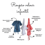 Roupão Com Capuz Infantil P/ Bebê Velour Döhler - Imagem 2