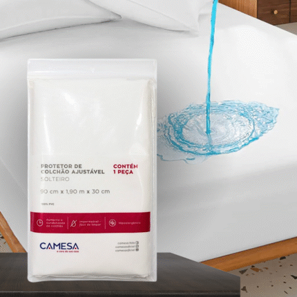Protetor de Colchão Impermeável Solteiro Ajustável CAMESA
