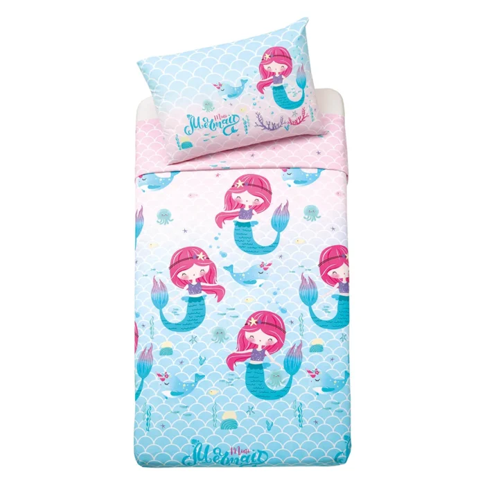 Jogo De Cama Infantil 3 Peças Dohler Cor Sereia Mermaid Rosa - Imagem 2