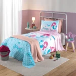 Jogo De Cama Infantil 3 Peças Dohler Cor Sereia Mermaid Rosa