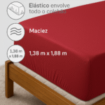 Lençol Casal C/ Elástico Avulso em  Malha 100% Algodão Macio - Imagem 3