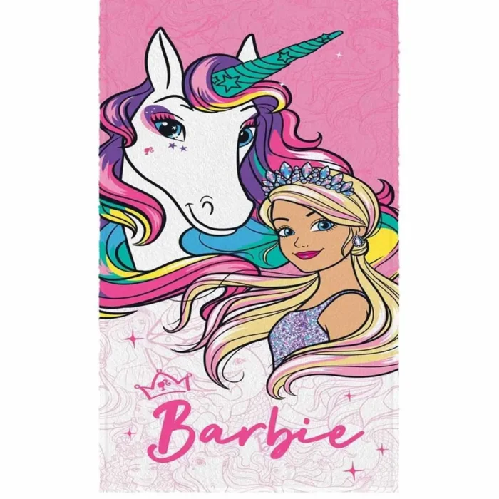 Toalha Infantil da Barbie Praia Banho Linda Colorida Macia - Imagem 2