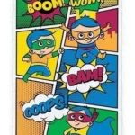 Toalha De Banho Infantil Super Heróis Gibi Lepper Cor Azul