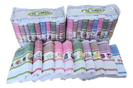 Kit 10 Panos De Prato Atoalhados Alta Absorção E Qualidade