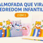 Almofada Mágica Infantil  Vira Edredom Macio e Divertido