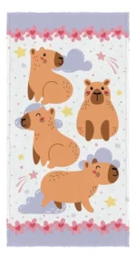 Toalha  Banho Felpuda Infantil  Capivara Cappy Happy 60x110 - Imagem 5