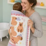 Toalha  Banho Felpuda Infantil  Capivara Cappy Happy 60x110 - Imagem 3
