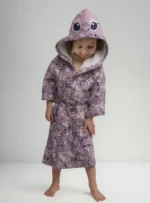 Roupão Stitch Angel Com Capuz Aveludado Verso Atoalhado - Imagem 5