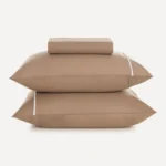 Jogo de Lençol c/ Elástico e Fronhas Karsten Caramelo/Branco