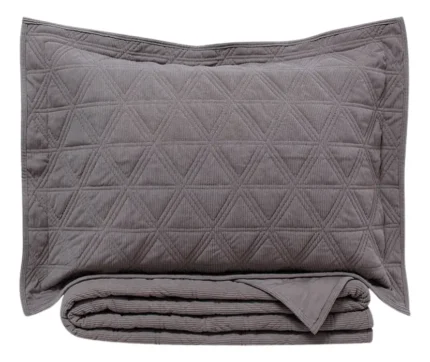 Colcha Cobre Leito Queen 3 Pçs Bristol Toque Veludo Cotelê